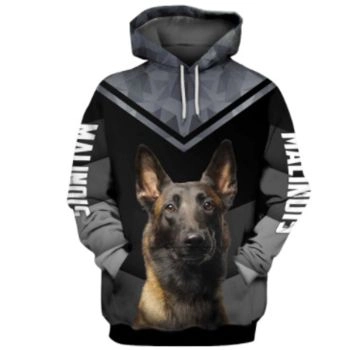  Cute And Loose Black Dog Pattern Animals Hoodie