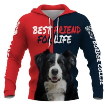 Loose And Gorgeous Red Blue Dog Pattern Animals Hoodie