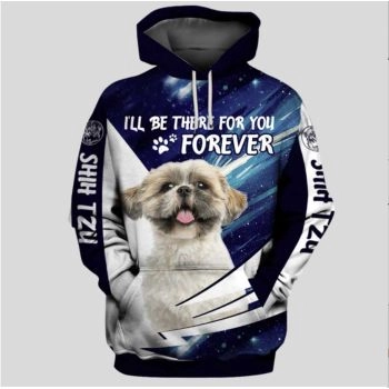 Cute Blue Black Dog Pattern Animals Hoodie