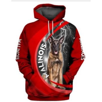 Street Style Red Dog Pattern Animals Hoodie