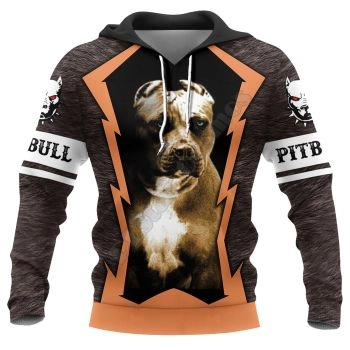 Vintage  Black Orange Dog Pattern Animals Hoodie