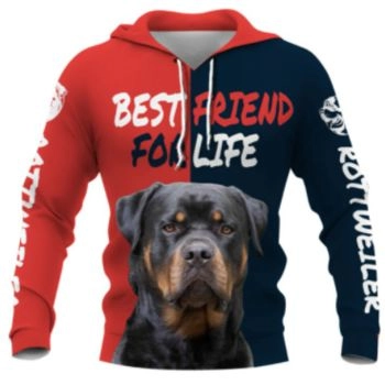  Fashion Red Blue Dog Pattern Animals Hoodie