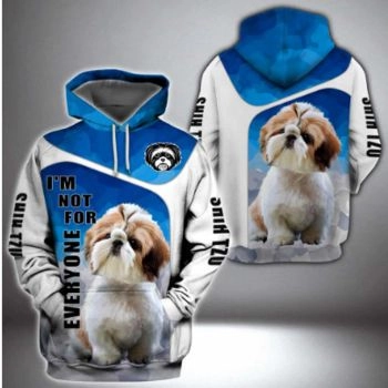 Vintage  Blue White Dog Pattern Animals Hoodie