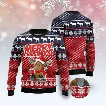 Cute Moose Merry Christmoose Ugly Sweater Tshirt Hoodie Apparel,Christmas Ugly Sweater