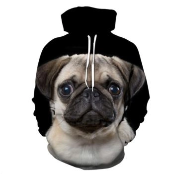 Vintage  Black Dog Pattern Animals Hoodie