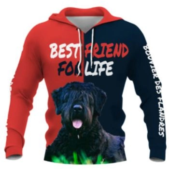 Cute Red Blue Dog Pattern Animals Hoodie