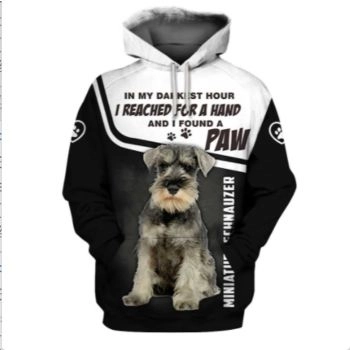 Precious Black White Dog Pattern Animals Hoodie