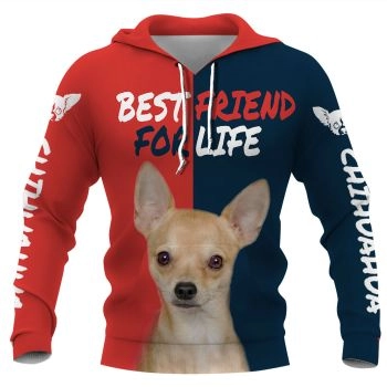 Precious And Cute Red Blue Dog Pattern Animals Hoodie