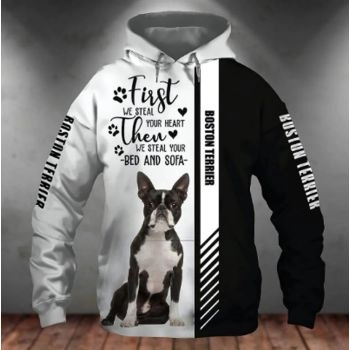 Loose And Gorgeous Black White Dog Pattern Animals Hoodie