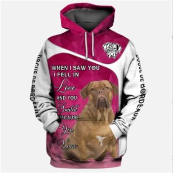 Gorgeous Pink Dog Pattern Animals Hoodie