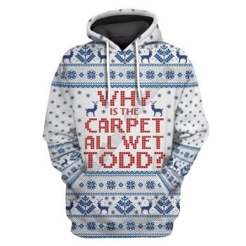  Loose White Red Alphabet Pattern Christmas Hoodie
