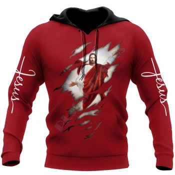  Popular Red Headshot Pattern Jesus Hoodie