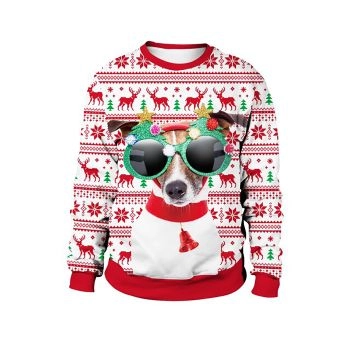 Dachshund with glasses Merry Christmas Sweater