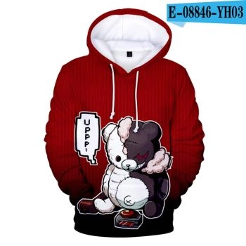 Danganronpa Monokuma Unisex 3D Hoodie Sweatshirt Hooded Streetwear