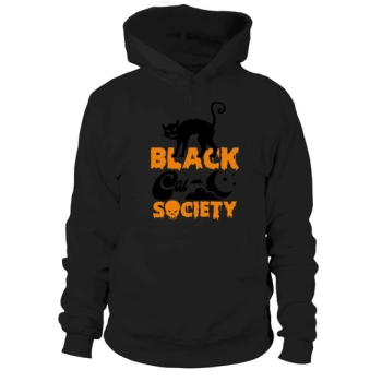 Black Cat Society Black Halloween Hoodies