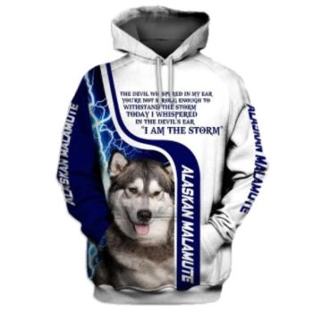 Precious Blue White Dog Pattern Animals Hoodie