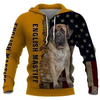 Vintage  Yellow Black Dog Pattern Animals Hoodie