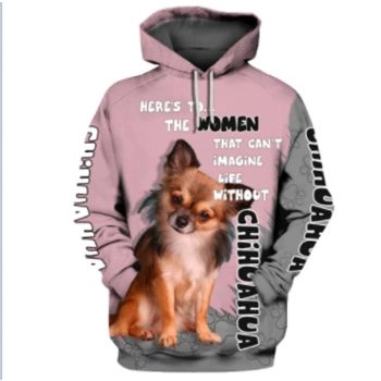 Fashion Pink Dog Pattern Animals Hoodie