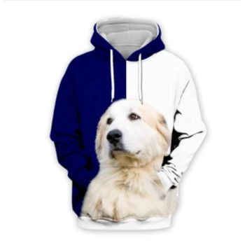 Fashion Blue White Dog Pattern Animals Hoodie