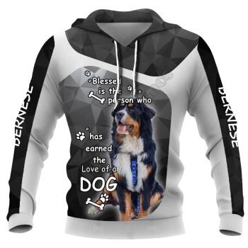 Vintage  Black Dog Pattern Animals Hoodie