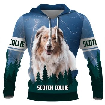 Street Style Blue Dog Pattern Animals Hoodie