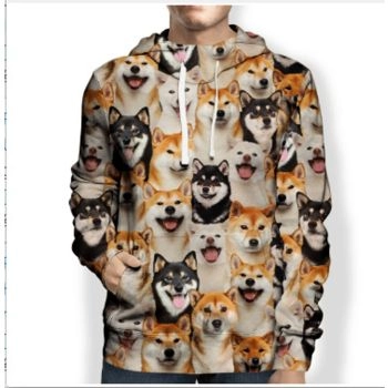 Fashion Colorful Dog Pattern Animals Hoodie