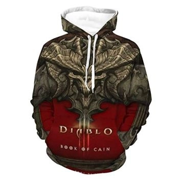 Diablo Hoodies &#8211; Diablo 3 Book of Cain 3D Print Casual Pullover Hooded Sweatshirt
