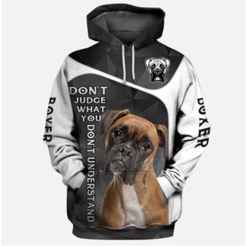 Fashion Black White Dog Pattern Animals Hoodie