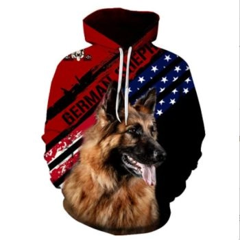 Precious Red Black Dog Pattern Animals Hoodie