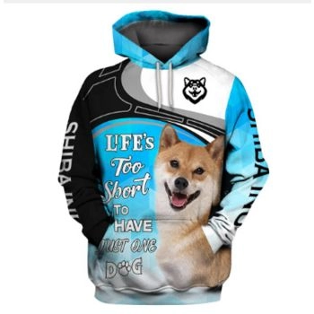 Precious Blue Dog Pattern Animals Hoodie