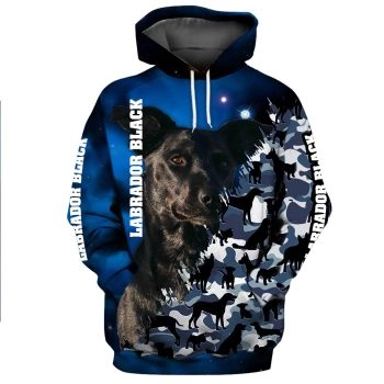 Fashion And Gorgeous Blue Dog Pattern Animals Hoodie