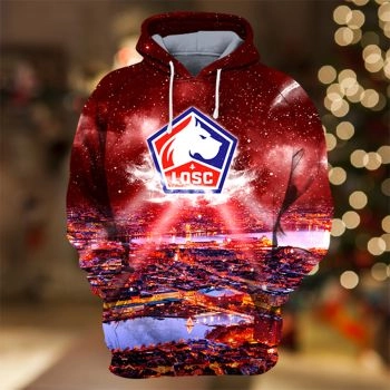 Popular And Vintage Red Lighting Pattern Lighting Hoodie