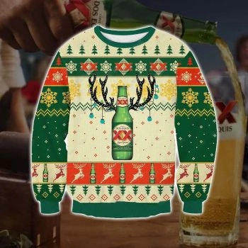 Dos Equis Reinbeer 3D Print Christmas Sweater
