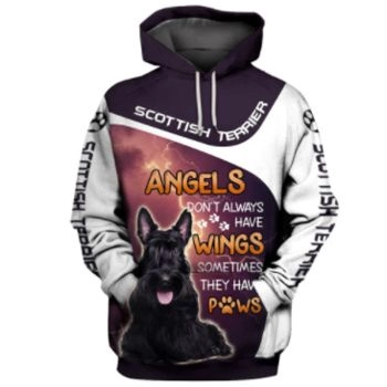 Loose Purple White Dog Pattern Animals Hoodie