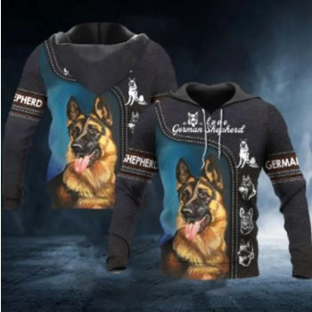 Temperament Black Dog Pattern Animals Hoodie