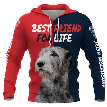 Pretty Red Blue Dog Pattern Animals Hoodie