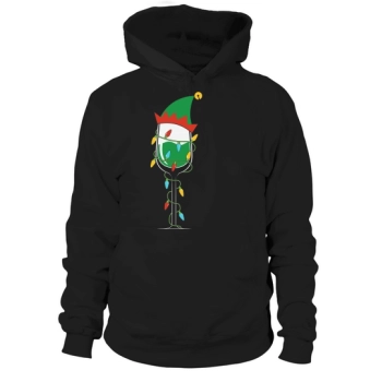 Wine Glasses ELF Hat Christmas Hoodies