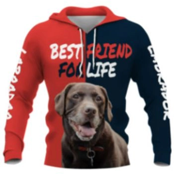 Street Red Blue Dog Pattern Animals Hoodie