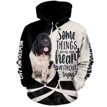 Fashion Black White Dog Pattern Animals Hoodie