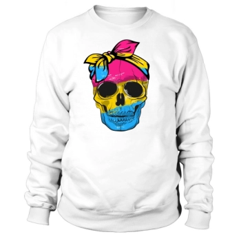 Pansexual LGBTQ Skull Gay Pride Sweatshirt