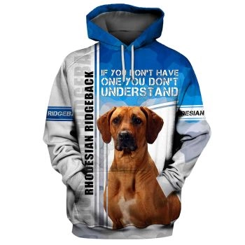 Precious Blue White Dog Pattern Animals Hoodie