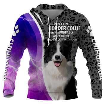 Classical And Elegance Purple Black Dog Pattern Animals Hoodie