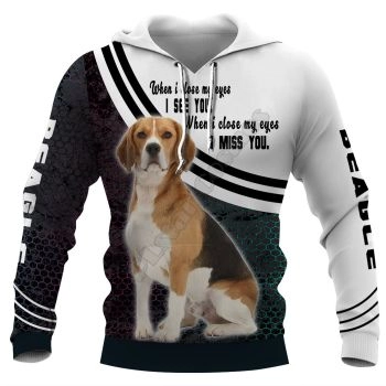 Loose Black White Dog Pattern Animals Hoodie