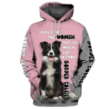 Pretty And Vintage  Pink Dog Pattern Animals Hoodie