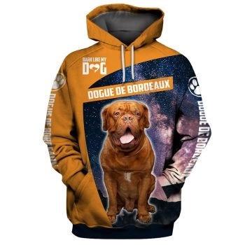 Loose And Gorgeous Blue Orange Dog Pattern Animals Hoodie