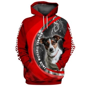 Pretty And Vintage  Red Dog Pattern Animals Hoodie