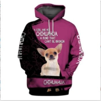 Precious Black Pink Dog Pattern Animals Hoodie