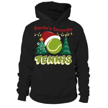 Christmas Sport Santa's Favorite Tennis Hoodies