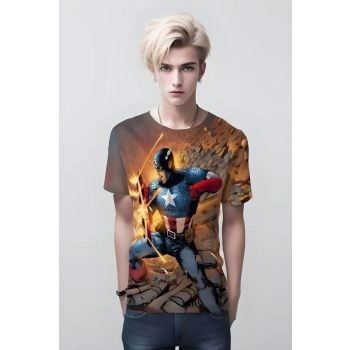 Brown Captain America Tribal Pattern Shirt - Embrace the Rich Culture of a Hero