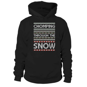 Chomping through the snow Ugly Christmas Hoodies